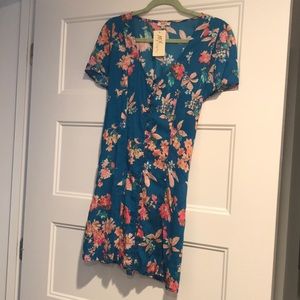 MIX by Copper Penny Mahila mini blue floral dress.